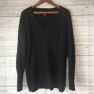 Lane Bryant Black V Neck Rib Chunky Sweater 22/24